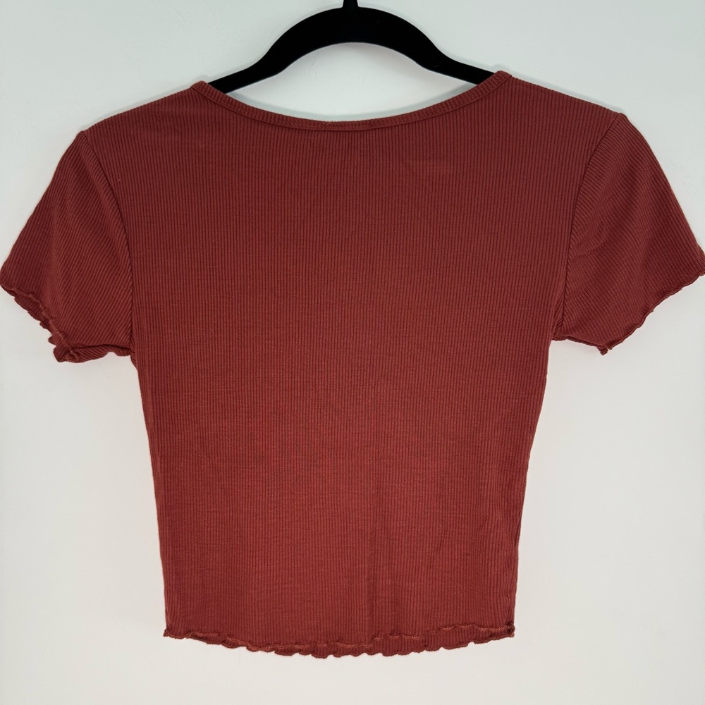 Women's Rust Ribbed Crop Top - Picture 4 of 4